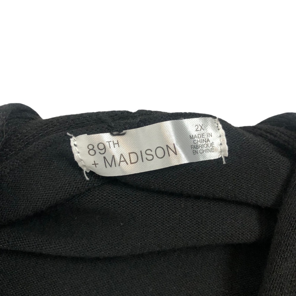 89th + Madison Black Studded Open Front Knit Cardigan Sweater Size 2X Gothic - Picture 7 of 11